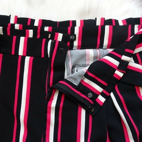 Torrid Women's Paperbag Shorts Waist Tie Belted Stripes Pink Multicolor Plus 18 - Picture 9 of 12